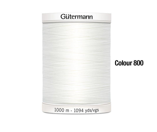 Gutermann Polyester Thread - 1000m - White